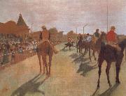 Edgar Degas, Race Horses in Front of the Stand